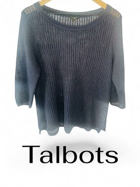 Talbots Women's Navy Summer Linen Knit Sweater